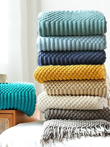 Fennco Styles - Waffle Stripe 50x60 Inch Throw Blanket