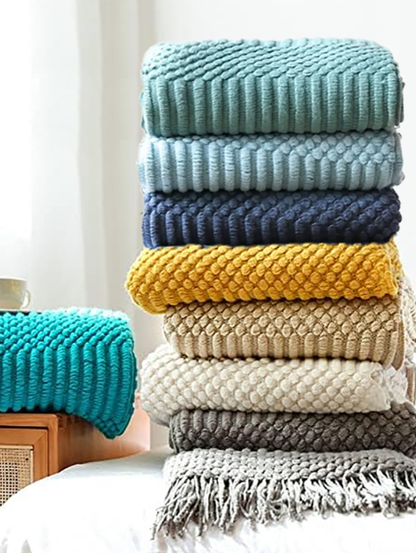 Fennco Styles - Waffle Stripe 50x60 Inch Throw Blanket
