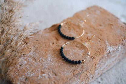 Cecelia Designs Jewelry - Gemstone and Gold Plated Hoop Earrings