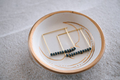 Cecelia Designs Jewelry - Gold Plated Beaded Square Hoop Earrings