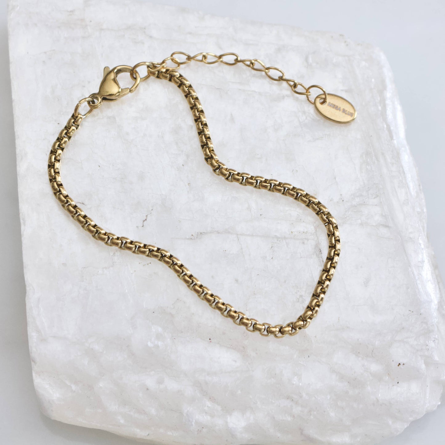 Mesa Blue - Box Chain Bracelet - Waterproof