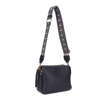 MiMi Wholesale - EJ60197 Mila 3 Compartment Crossbody Bag With Guitar Strap