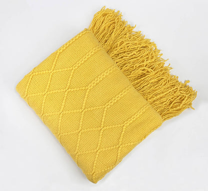 Fennco Styles - Rhombus Diamond Knit 50x60 Inch Throw Blanket