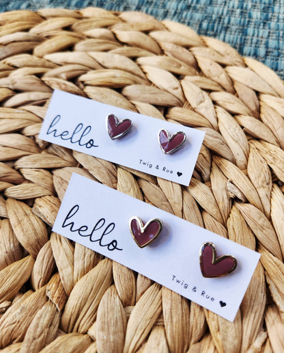 Twig & Rue boutique - Heart clay studs