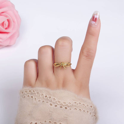 Aim Eternal - 14K Gold Filled Rope Ribbon Ring in Gold & Silver O980, O981