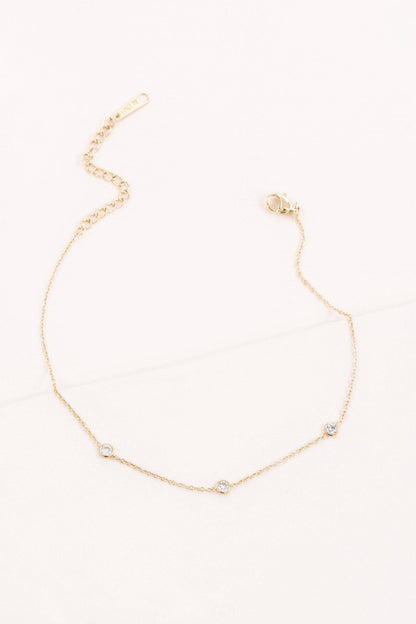 Lovoda - Minimal Circle Rhinestone Anklet