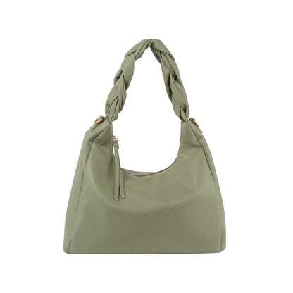 Handbag Factory Corp - Braided handle point hobo shoulder bag