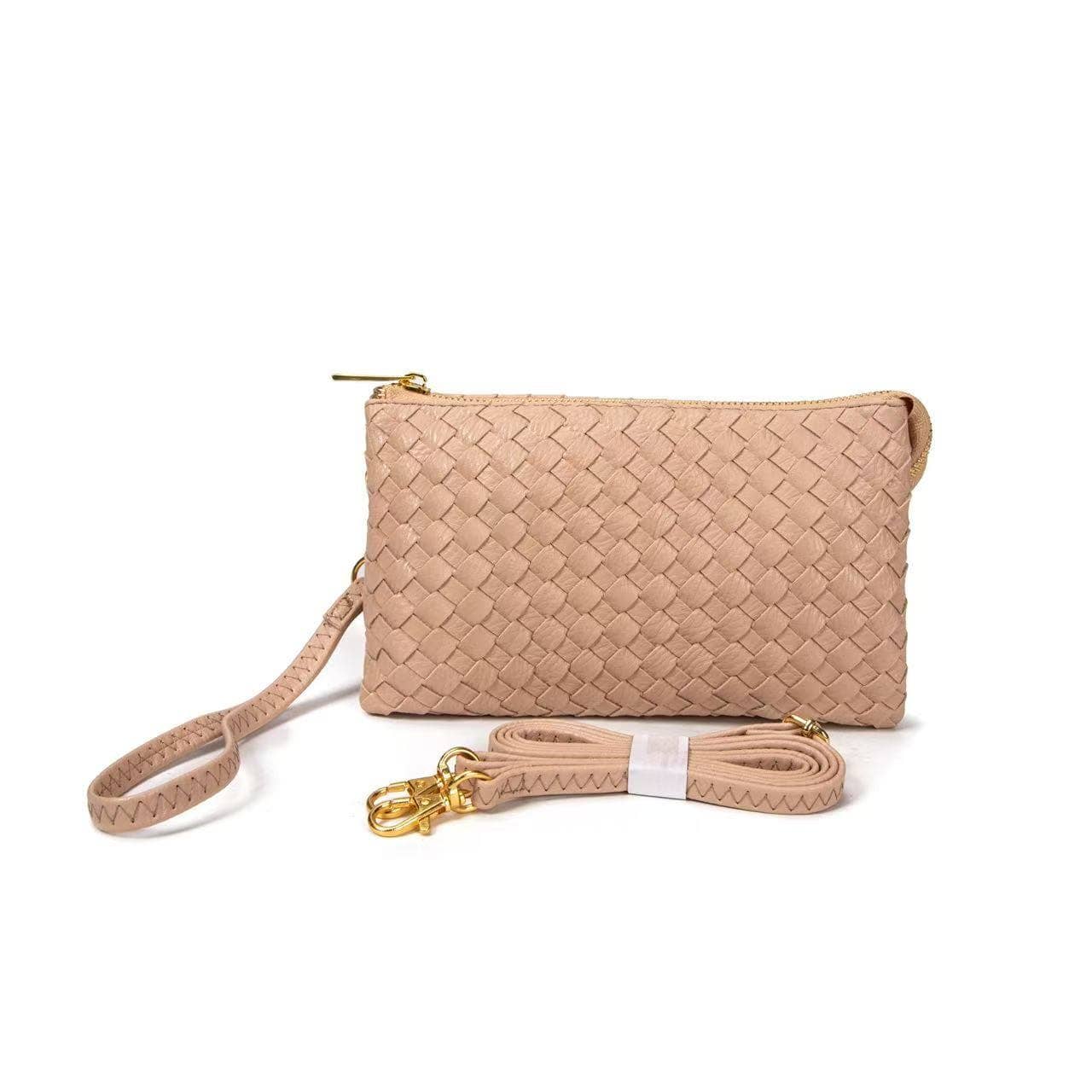 MiMi Wholesale - 7050 Kathy Woven Three Compartment Clutch/Crossbody Bag
