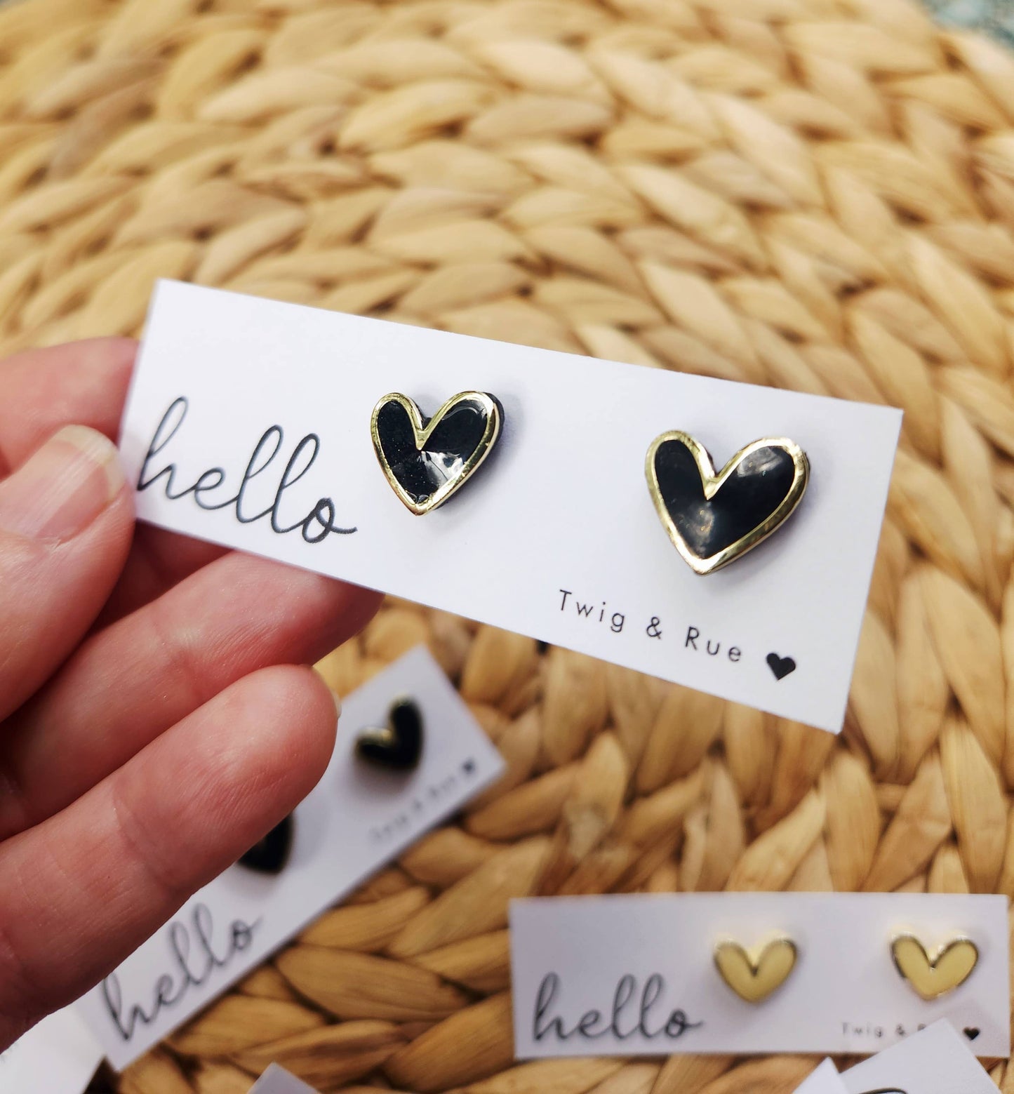 Twig & Rue boutique - Heart clay studs