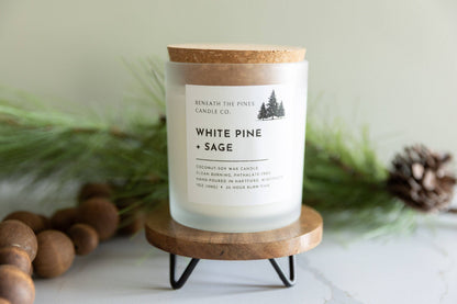 Beneath The Pines Candle Co. - White Pine + Sage - Coconut-Soy Candle
