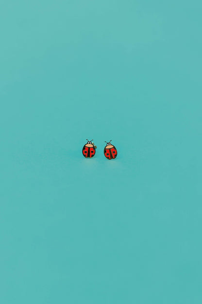 JaxKelly - Ladybug Enamel Flat Back Kids Earrings