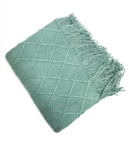 Fennco Styles - Rhombus Diamond Knit 50x60 Inch Throw Blanket