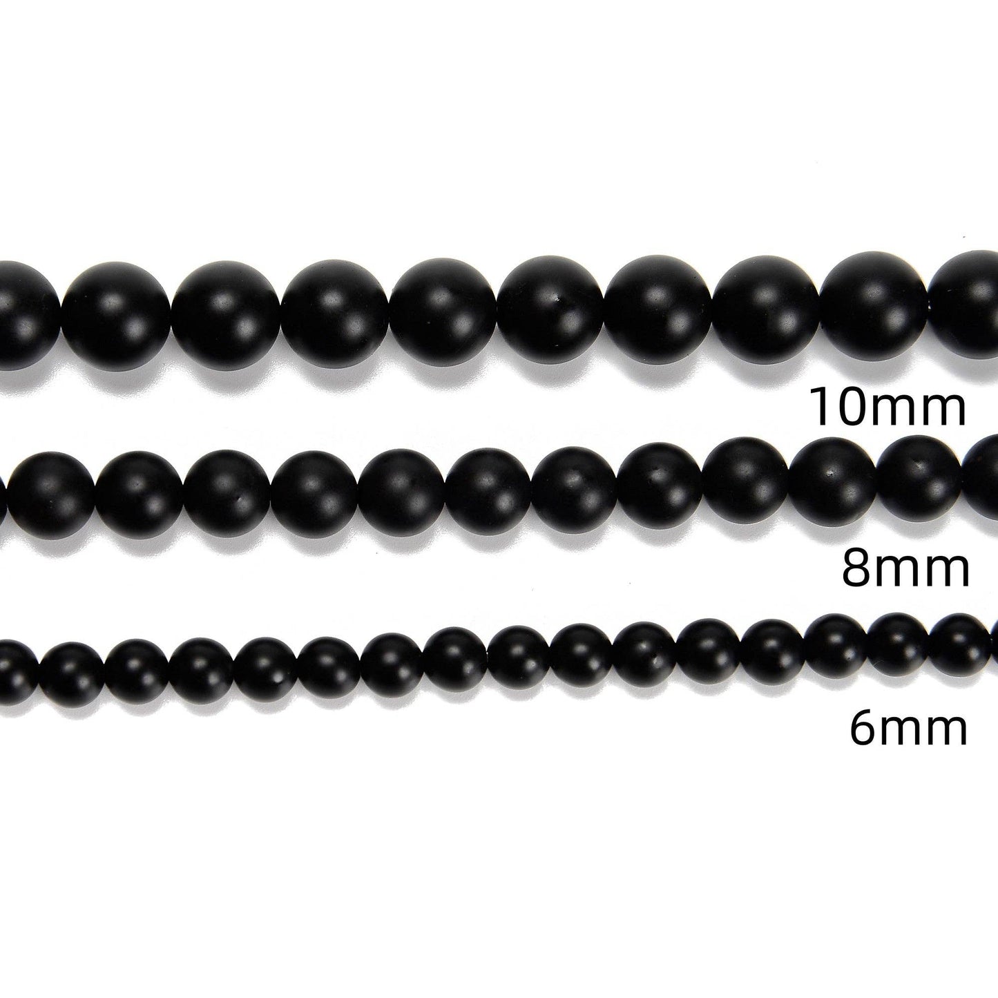 CRCBEADS - Black Onyx Matte Round Beads 4mm 6mm 8mm 10mm 12mm Approx 15.5" Strand
