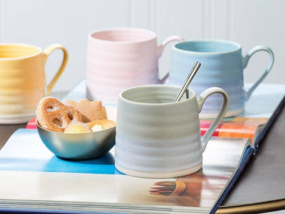 Abbott - Ridged Mug-Sage Green-3"H(14oz)