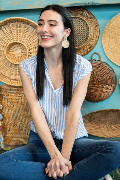 Spiffy & Splendid - Dominica Earrings - Light Rattan Seashell // Resort, Jewelry