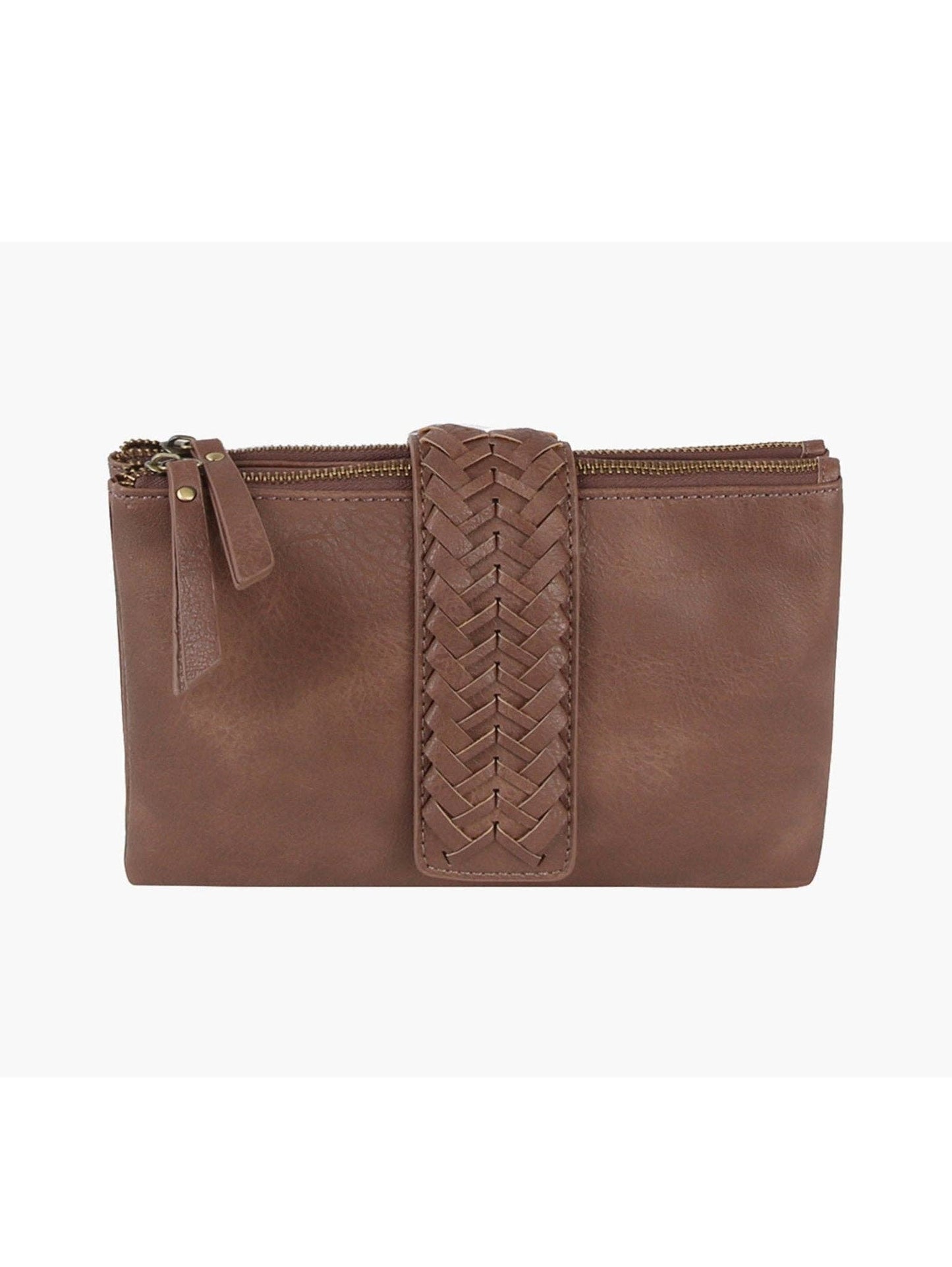 MiMi Wholesale - Women's Two-Compartment Crossbody Bag with Braid Detail