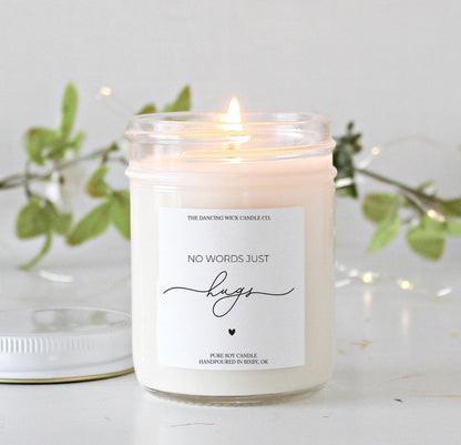 THE DANCING WICK CANDLES - No Words Just Hugs Candle / Warm Wish Scent / Sympathy Gift