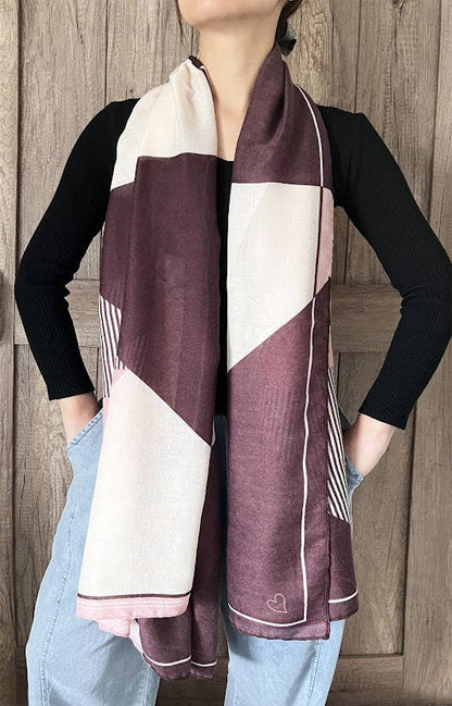 Pink Multi Geometric Wrap Scarf