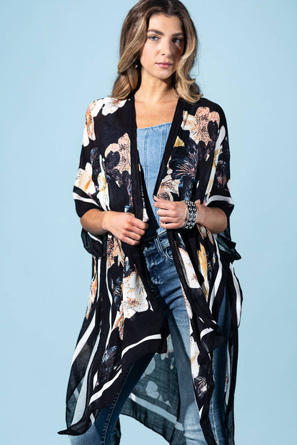Urbanista - Moonlit Floral Viscose Kimono