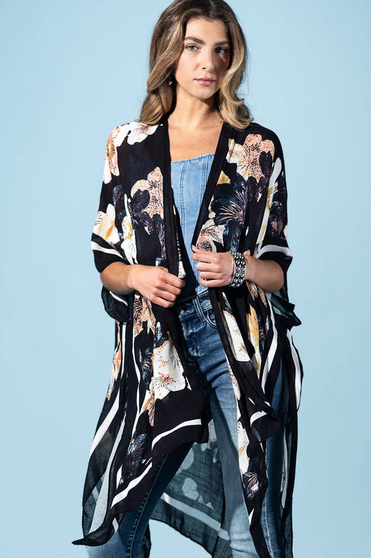 Urbanista - Moonlit Floral Viscose Kimono