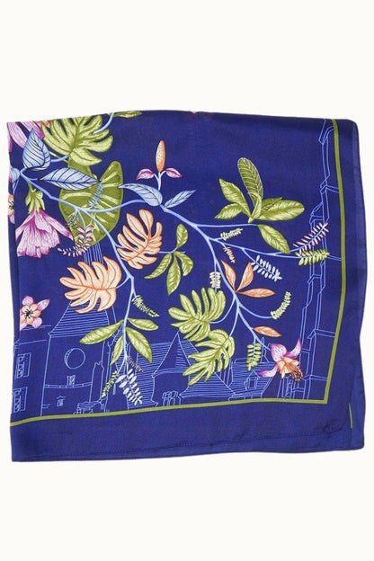Olive & Pique - "So Silky" Satin Neckerchief Scarf, Versatile, Blue