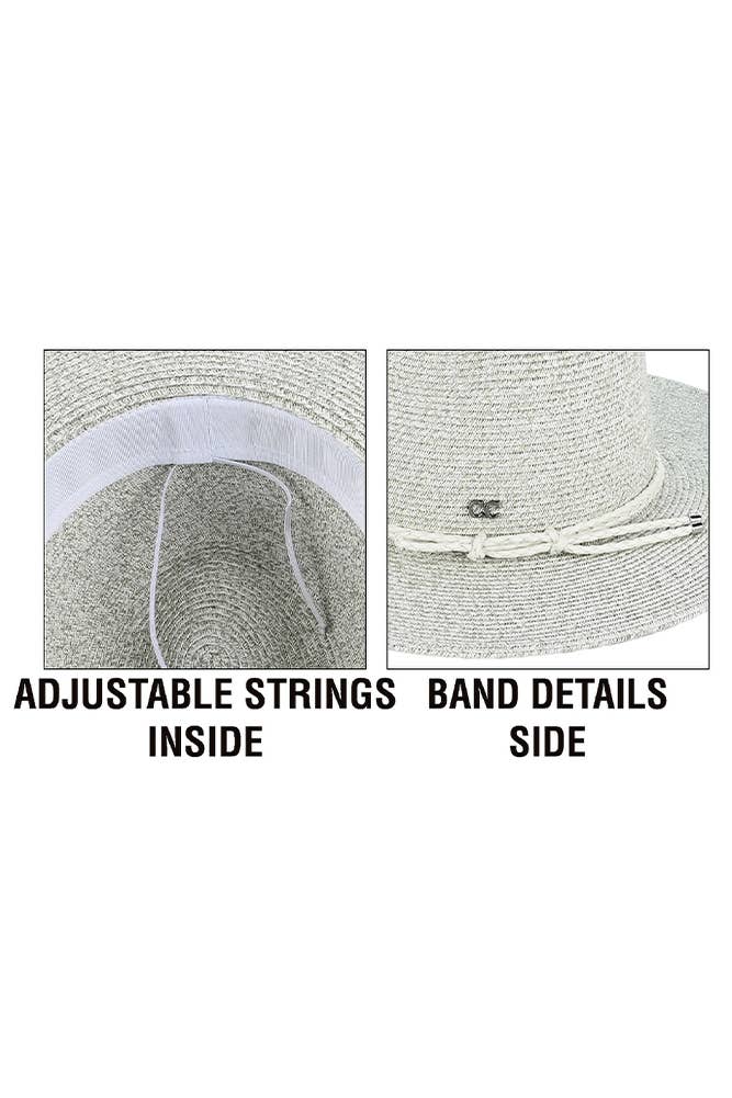 Hana - C.C Leather String Rope Band Paper Panama Hat