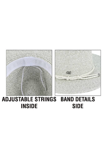 Hana - C.C Leather String Rope Band Paper Panama Hat