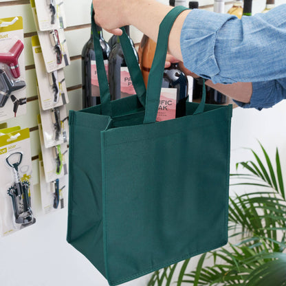 TRUE - Reusable 6 Bottle Non Woven Fabric Wine Tote ASST COLORS