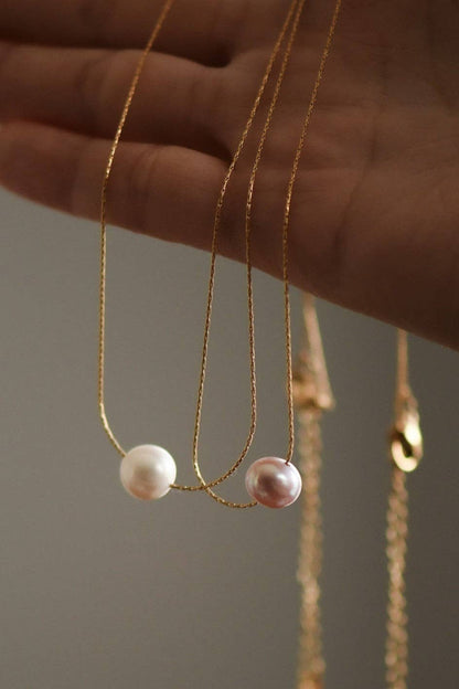 MA216 Mia Accessories - 18K Gold Plated Waterproof Stainless Steel Freshwater Pearl Necklace - 7136 7137