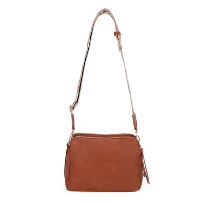 MiMi Wholesale - EJ60197 Mila 3 Compartment Crossbody Bag With Guitar Strap