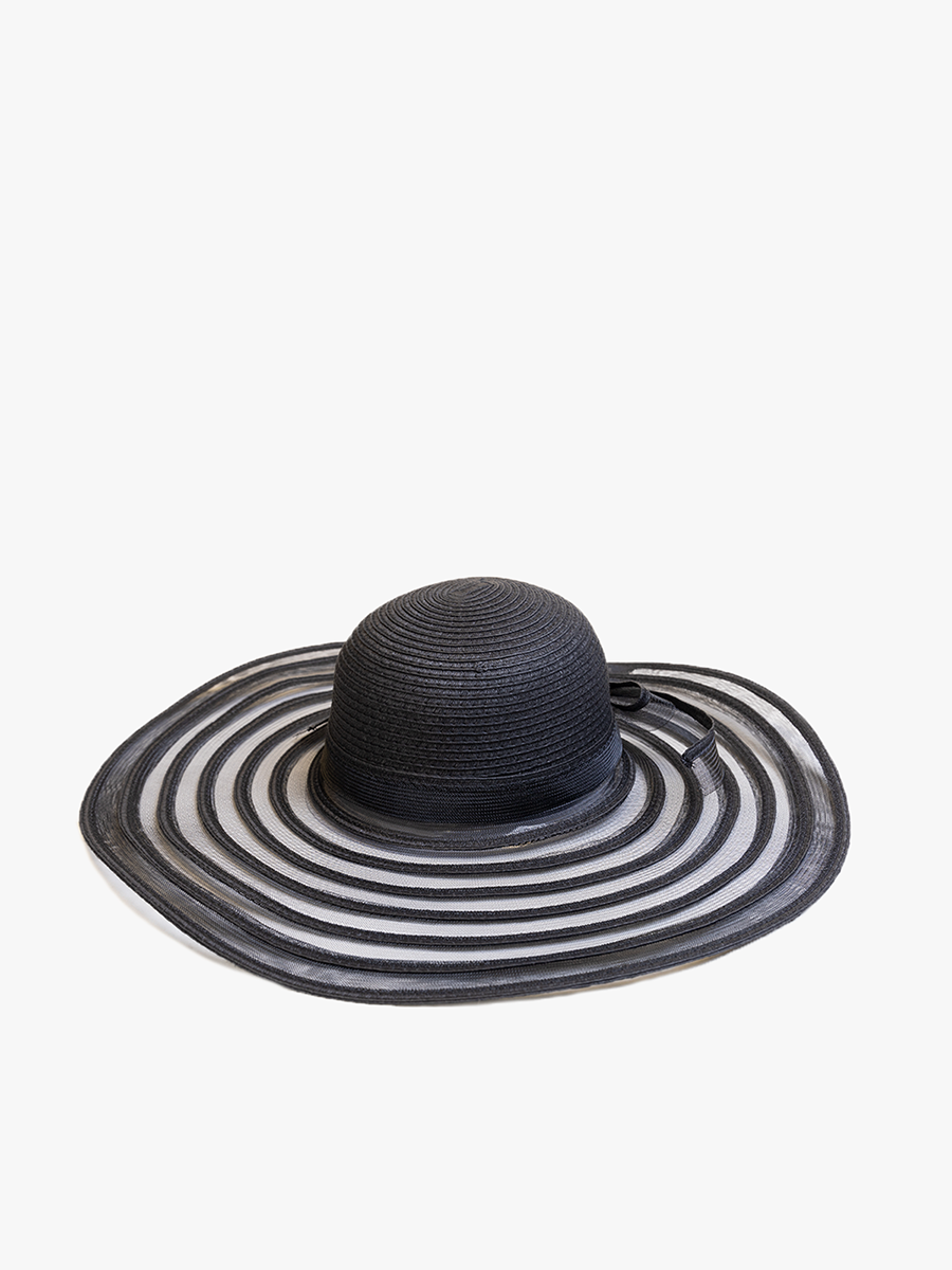 Jen & Co. - HAT2498 Margaret Two-Toned Straw Hat w/ Bow