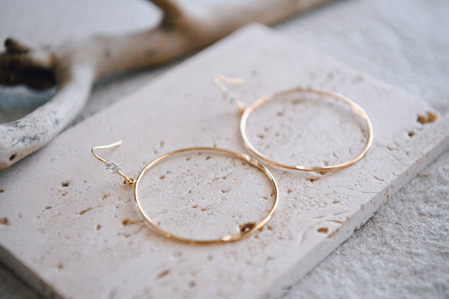 Cecelia Designs Jewelry - Timeless CZ or Shell Gold Plated Hoop Earrings