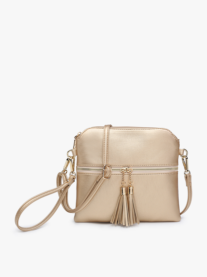 Jen & Co. - M1785 Tara Double Zip Crossbody Bag/Wristlet
