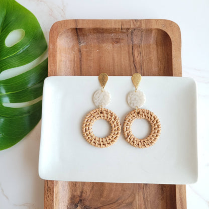 Spiffy & Splendid - Lana Earrings - Dark Rattan // Resort, Jewelry
