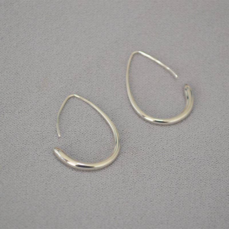 Dipped Shop - Trendy Geometric Teardrop Hoop Earrings DP25E711