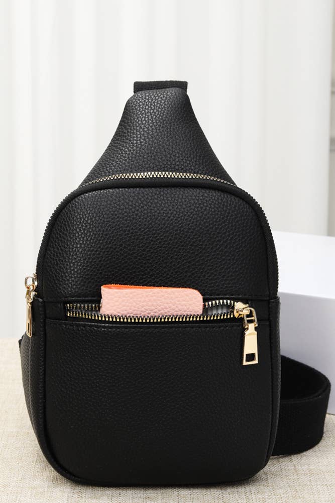 Hana - Solid PU Sling Bag