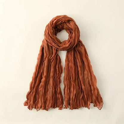 Funkyrel® Atzbranding Limited - Scarvii - Solid Color Lightweight Ruched Scarf