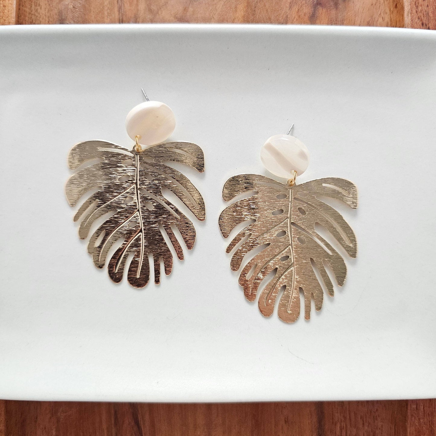Spiffy & Splendid - Belize Earrings - Ivory // Plant, Resort, Jewelry