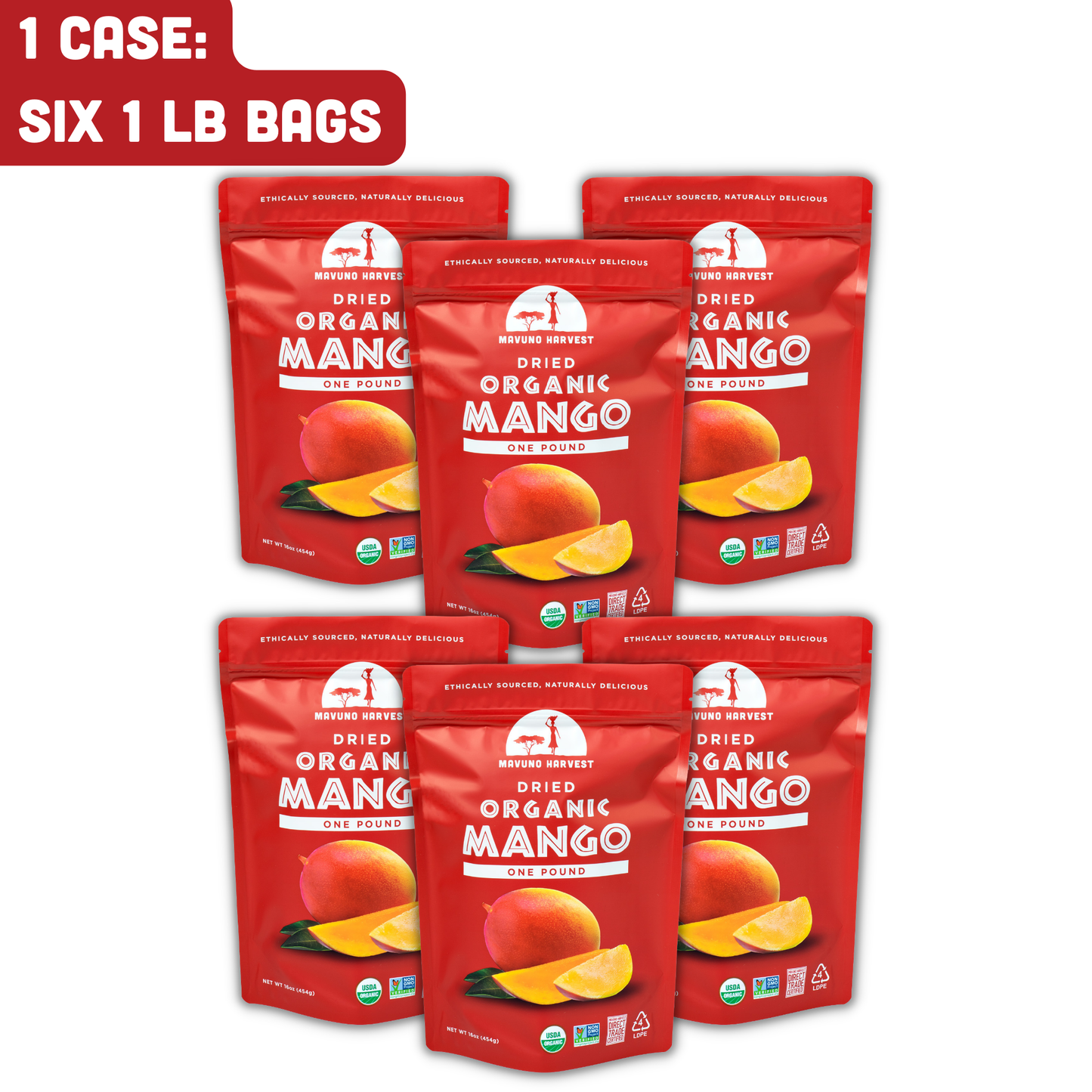 Mavuno Harvest Organics - Organic Dried Mango, 6-pack case