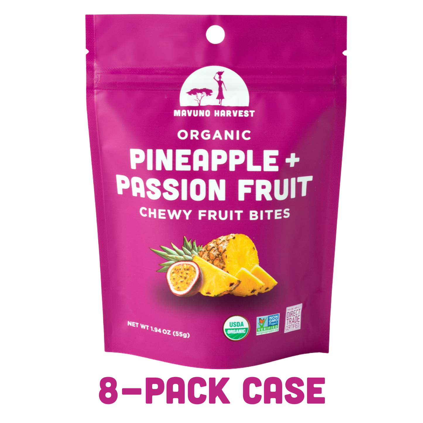 Mavuno Harvest Organics - Organic Pineapple & Passionfruit Fruit Bites, 8-pack case