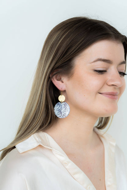 Spiffy & Splendid - Zoey Earrings - Pearl Black Stripe //Jewelry, Gifts