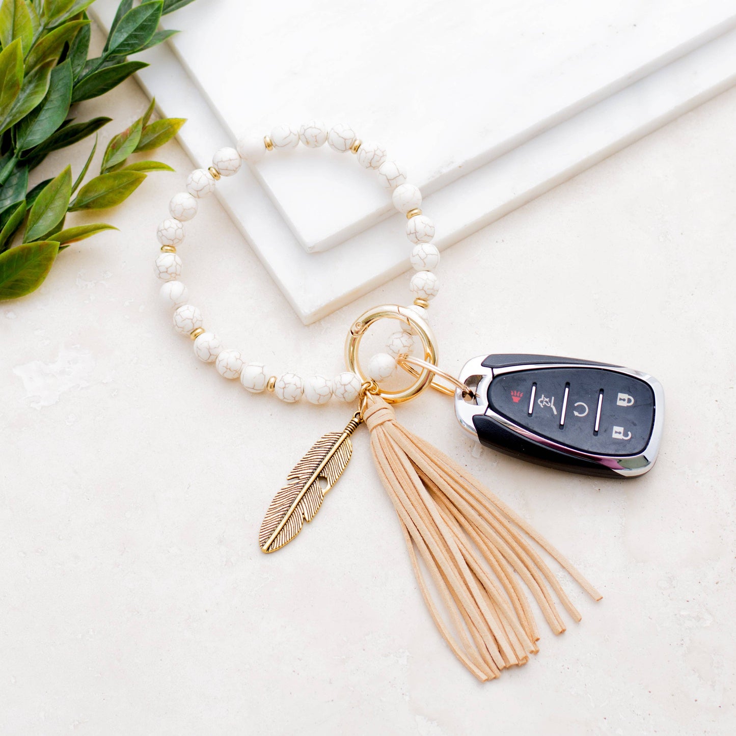 Aili's Corner - Boho Stone Key Ring Bracelet