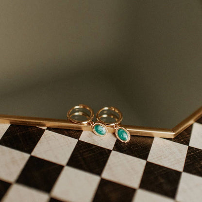 Mauve Jewelry Co. - Riley Turquoise Hoops
