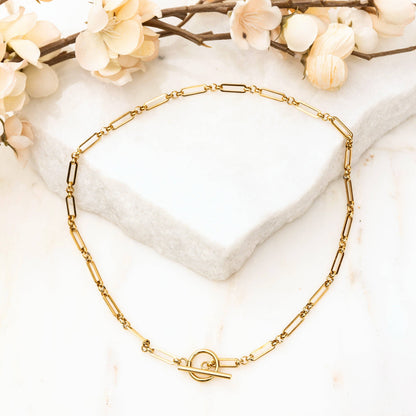 Aili's Corner - 18K STAINLESS STEEL TOGGLE CHAIN NECKLACE