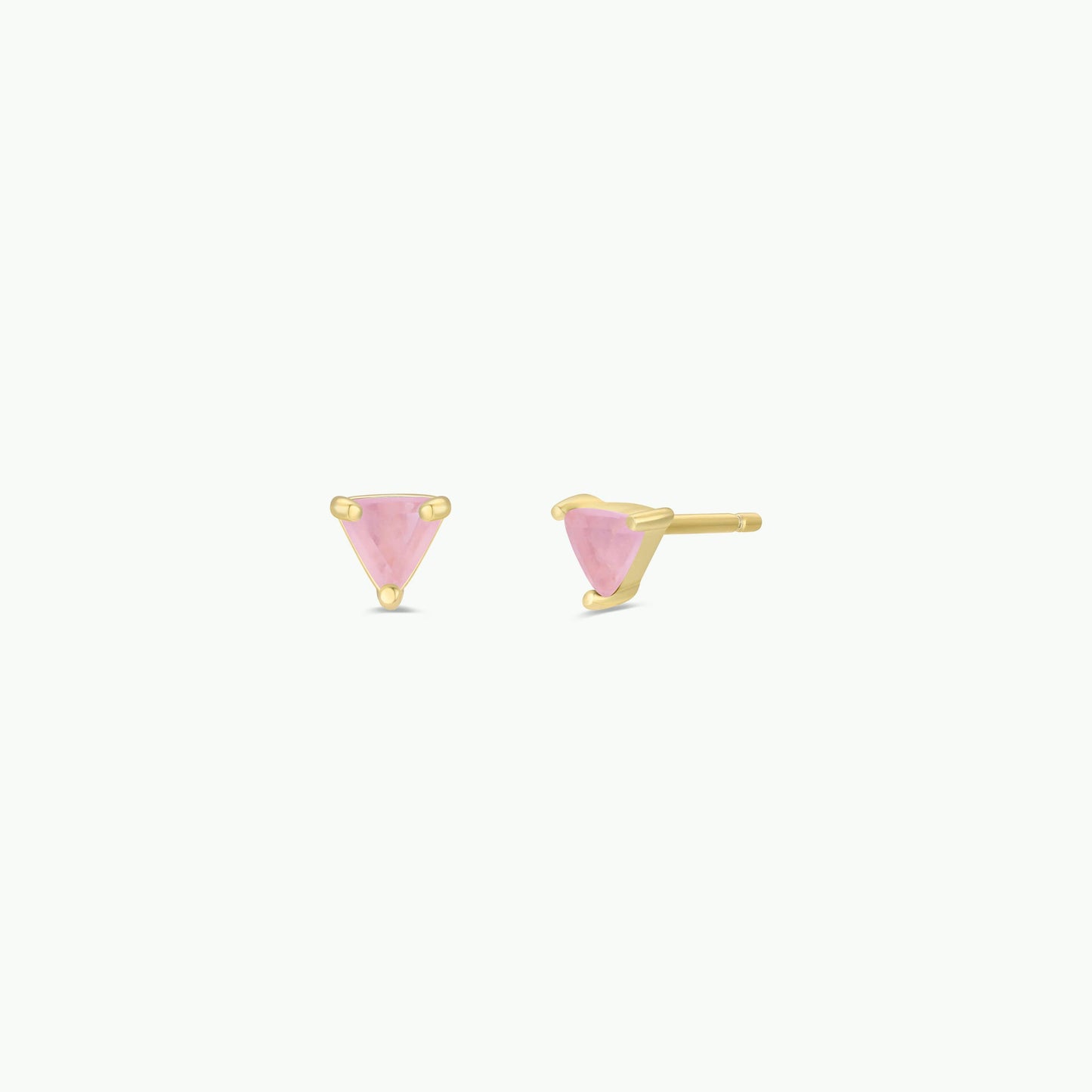 JaxKelly - Mini Energy Gem - Rose Quartz - Gold Earrings