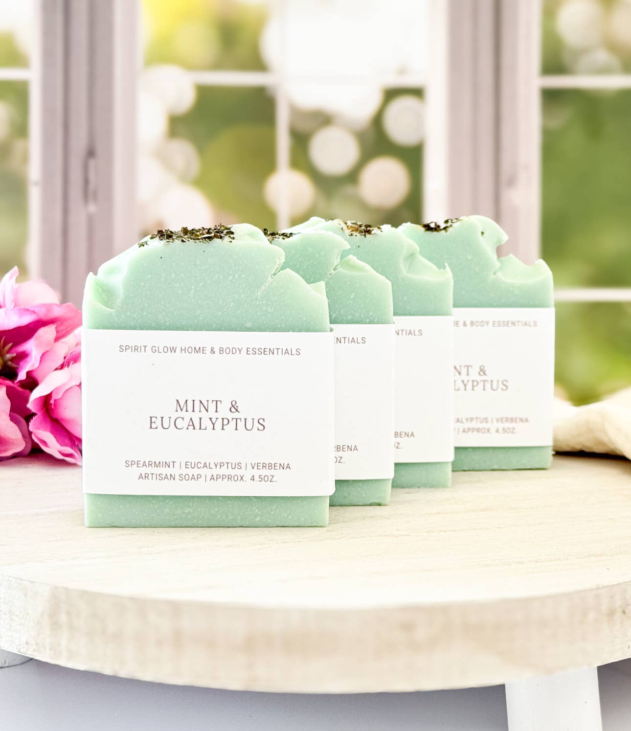 Spirit Glow Home & Body Essentials - Mint & Eucalyptus - Handcrafted Artisan Soap Bar