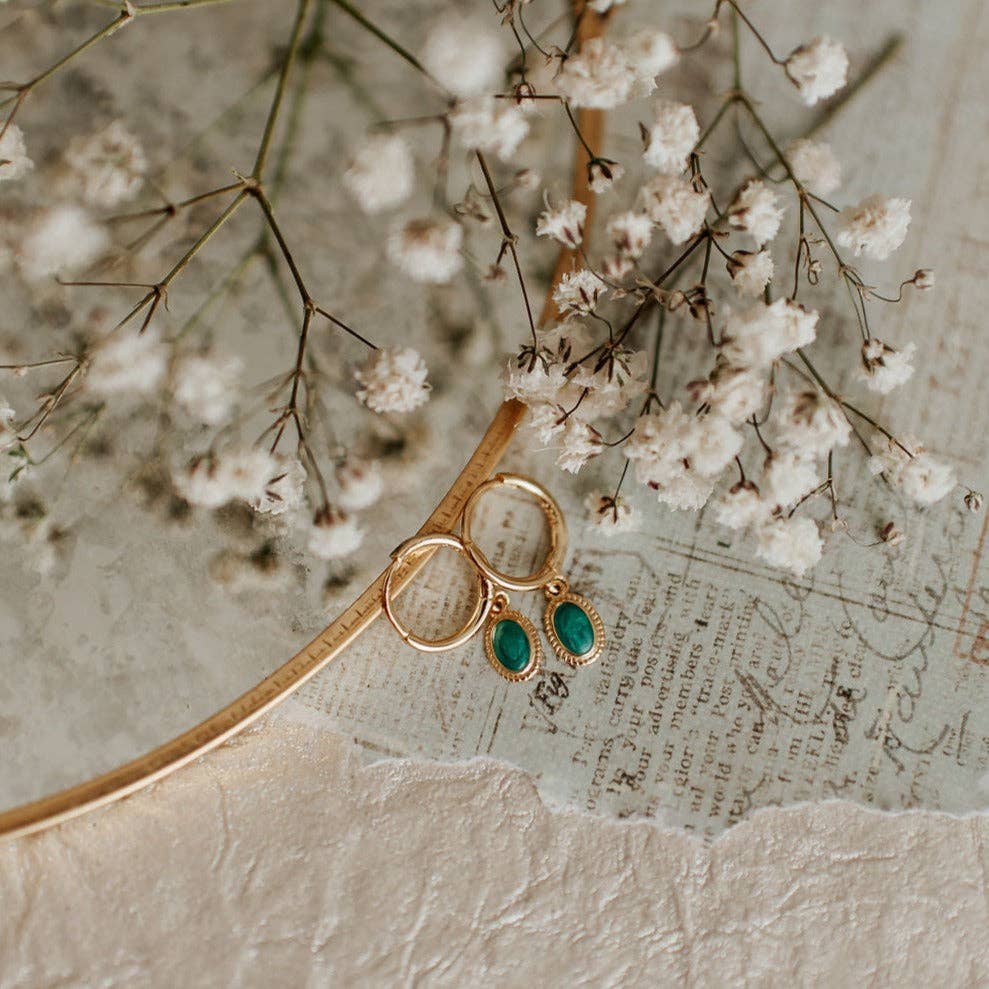 Mauve Jewelry Co. - Riley Turquoise Hoops