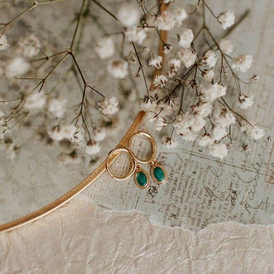 Mauve Jewelry Co. - Riley Turquoise Hoops