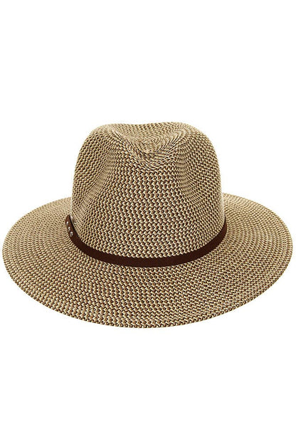 Hana - C.C Suede Band Trim Panama Sun Hat