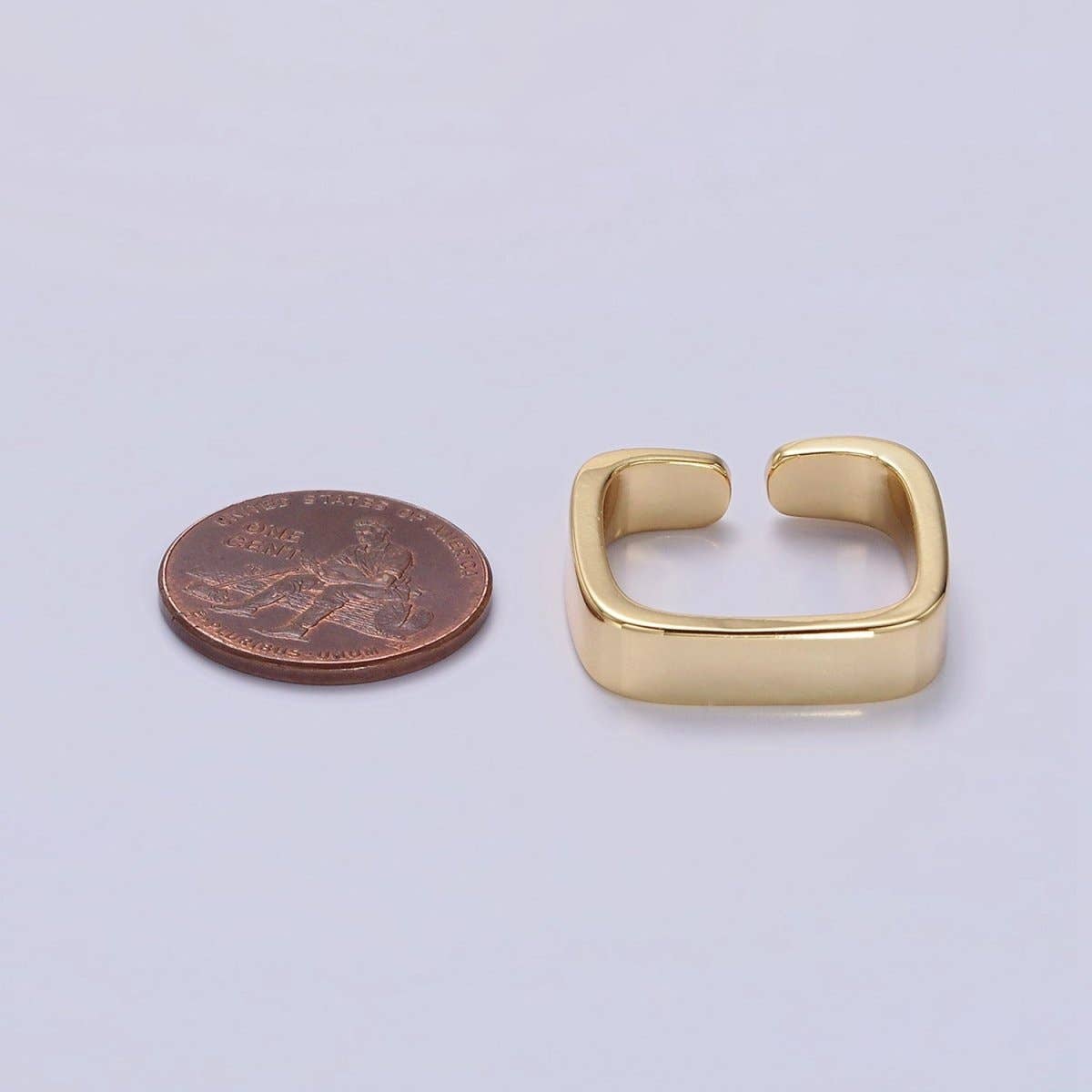 Aim Eternal - 14K Gold Filled Square Geometric Band Ring | S-512